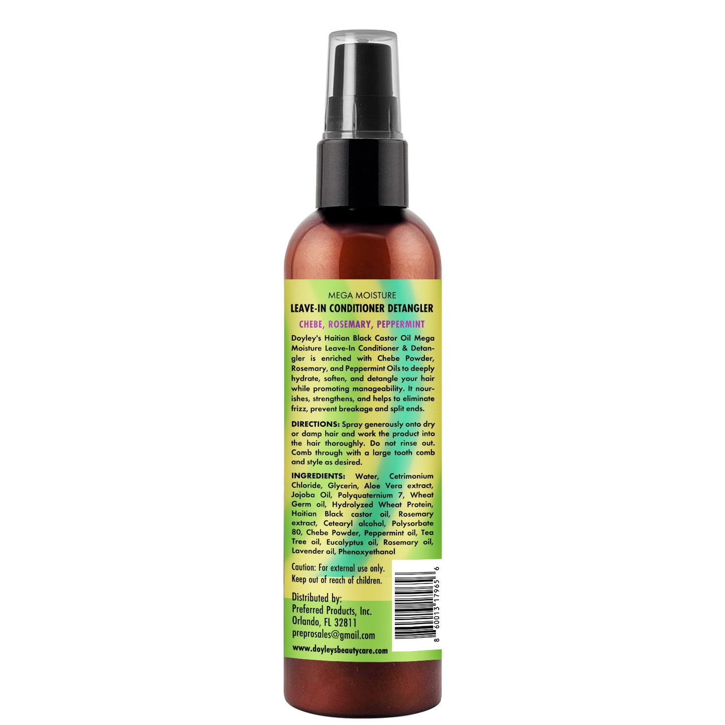 Doyley's Haitian Black Castor Oil Mega Moisture Leave-In Conditioner Detangler 4oz