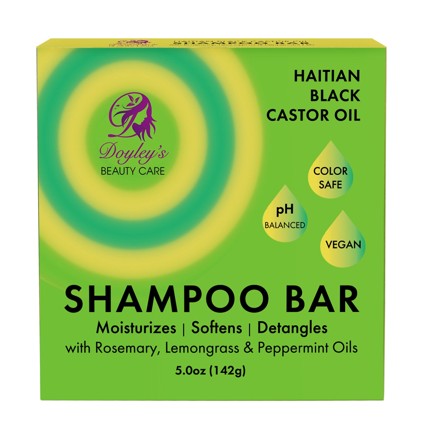 Doyley's Haitian Black Castor Oil Shampoo Bar 5oz front