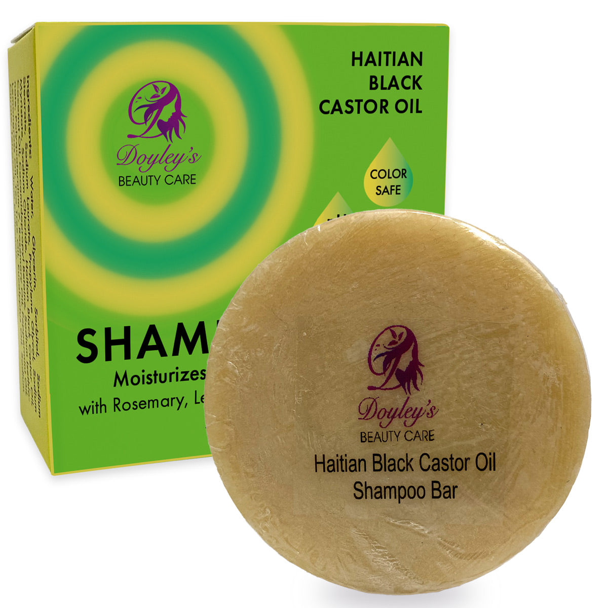 Doyley's Haitian Black Castor Oil Shampoo Bar 5oz with Rosemary, Lemongrass, Peppermint - lifestyle