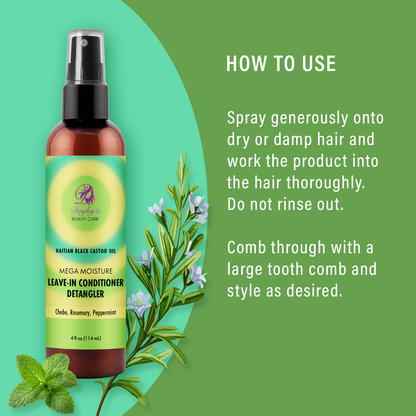 Doyley's Haitian Black Castor Oil Mega Moisture Leave-In Conditioner Detangler 4oz