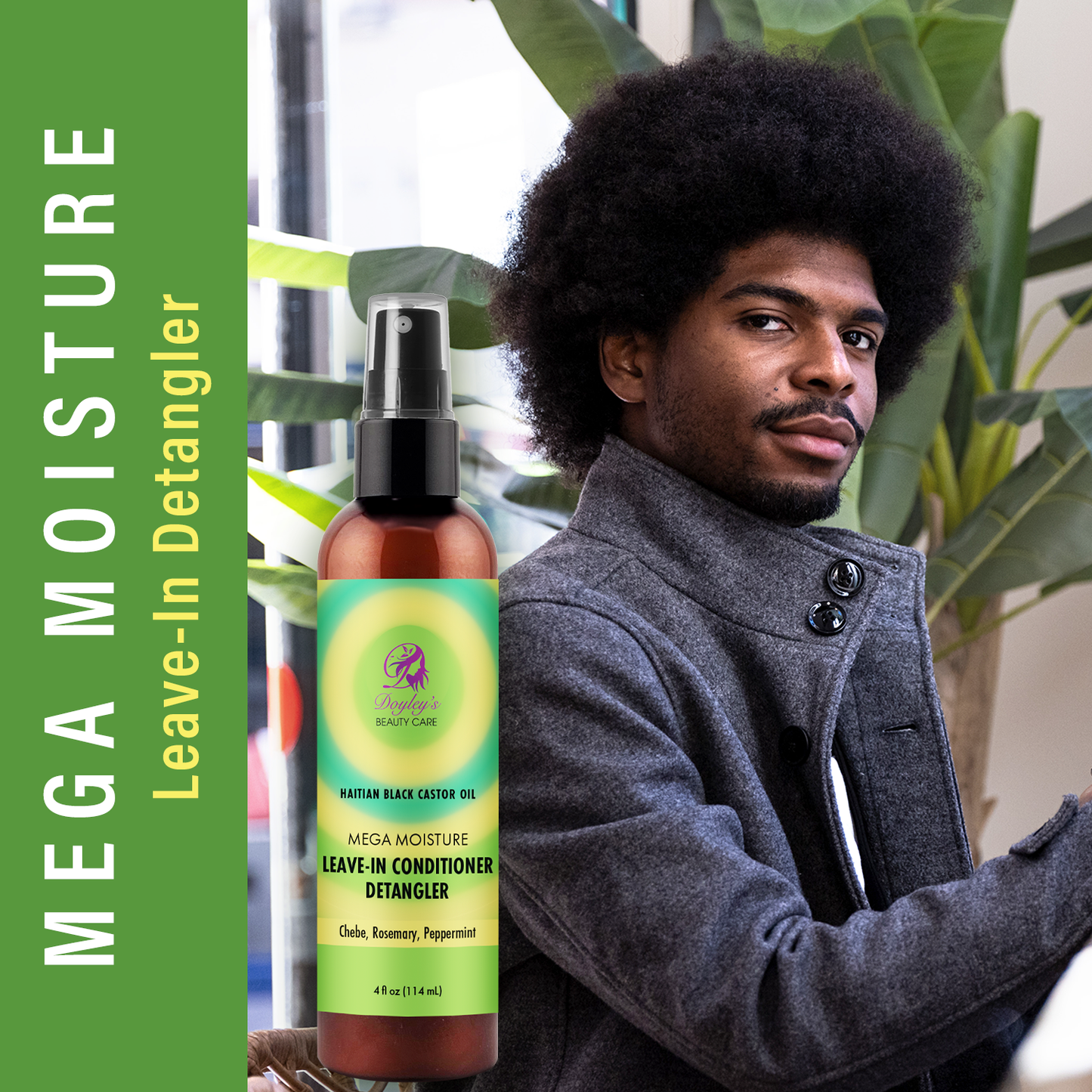 Doyley's Haitian Black Castor Oil Mega Moisture Leave-In Conditioner Detangler 4oz