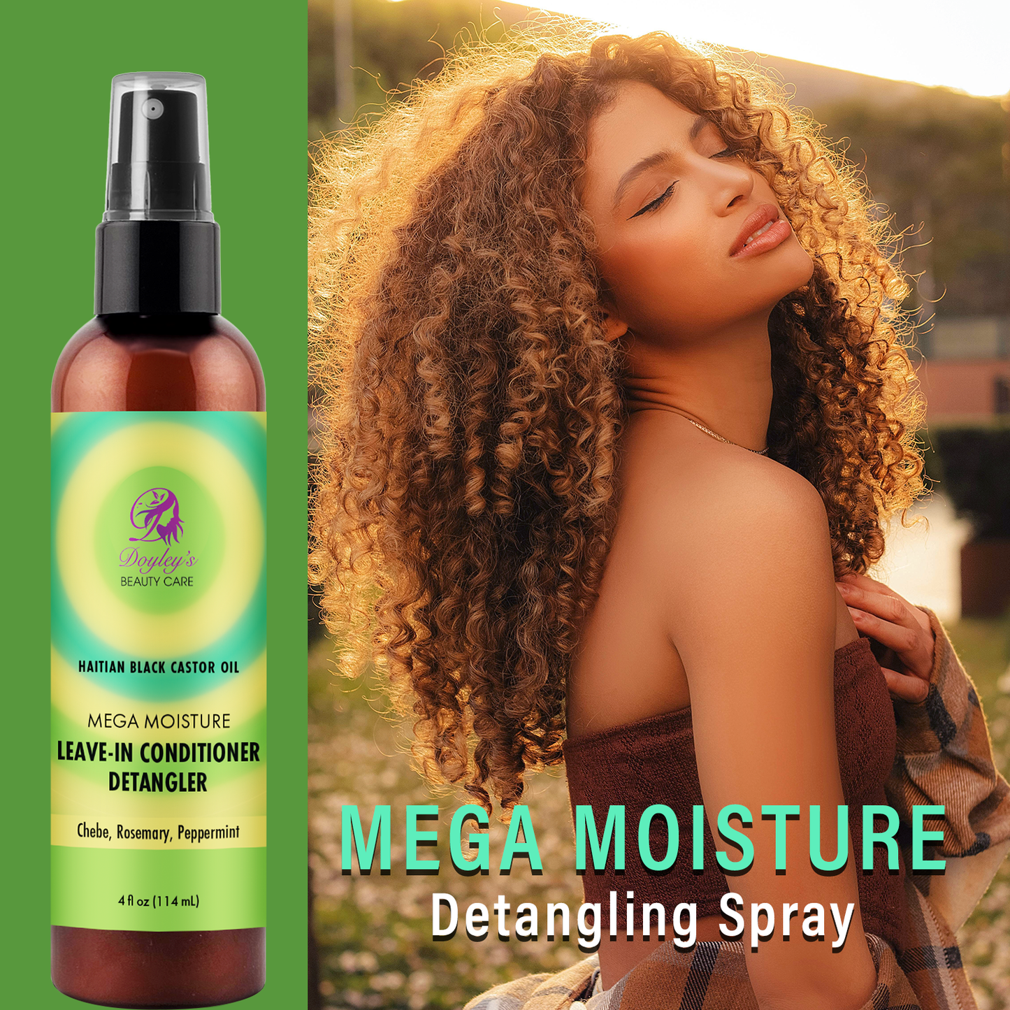 Doyley's Haitian Black Castor Oil Mega Moisture Leave-In Conditioner Detangler 4oz