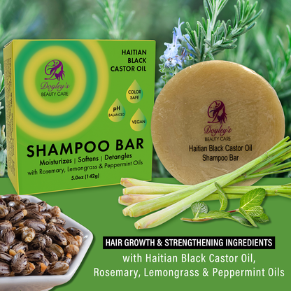 Haitian Black Castor Oil Shampoo Bar 5oz & Mega Moisture Deep Conditioner 8oz Bundle