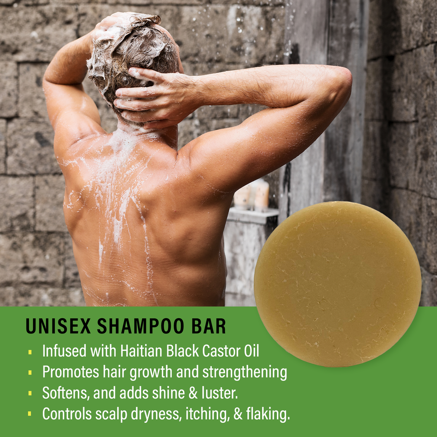 Haitian Black Castor Oil Shampoo Bar 5oz & Mega Moisture Deep Conditioner 8oz Bundle