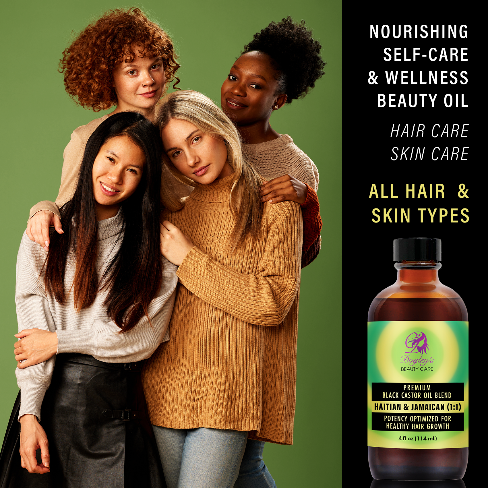 Doyley's Premium Haitian and Jamaican Black Castor Oil 1:1 Blend for all hair types