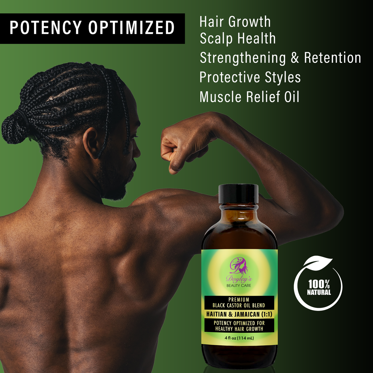 Doyley's Premium Haitian and Jamaican Black Castor Oil 1:1 Blend 4oz