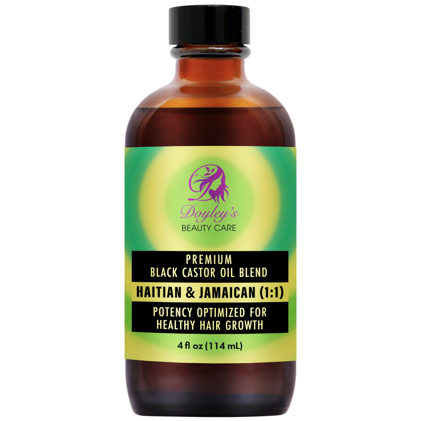 Doyley's Premium Haitian and Jamaican Black Castor Oil 1:1 Blend 4oz front