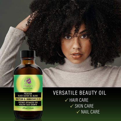 Doyley's Beauty Care Premium Haitian and Jamaican Black Castor Oil 1:1 Blend 4oz hair, skin, nail care